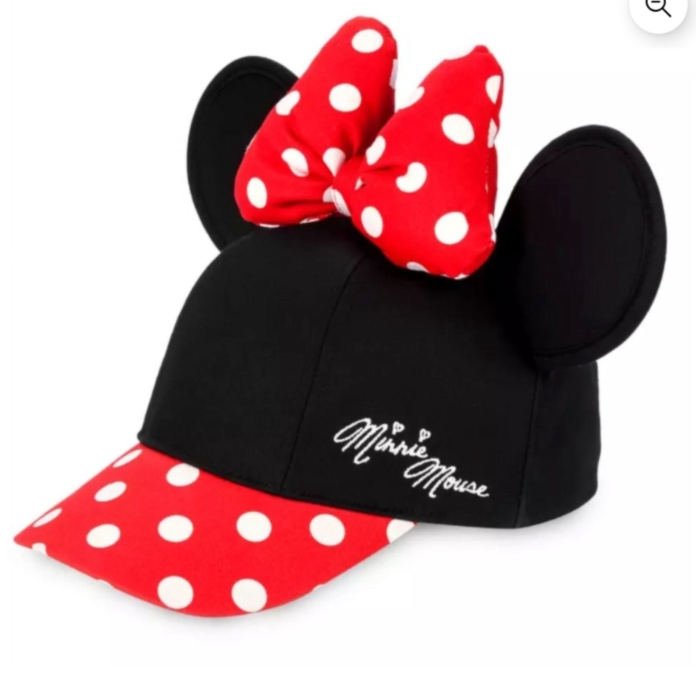 Disney Minnie Mouse Black and Red Polka Dot Hat